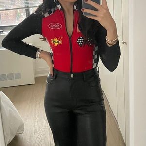 Race Car Driver Bodysuit Costume for women!